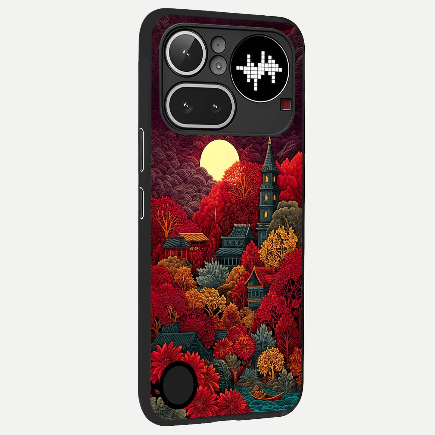  Scarlet Autumn Temple back cover For Nothing Phone 4A Pro slim fit glass case with vibrant aesthetic design