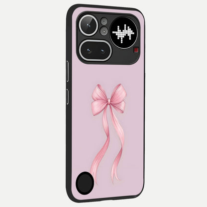  Soft Blush Bow back cover For Nothing Phone 4A Pro slim fit glass case with vibrant aesthetic design