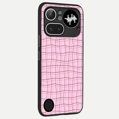  Soft Grid Bliss back cover For Nothing Phone 4A Pro slim fit glass case with vibrant aesthetic design
