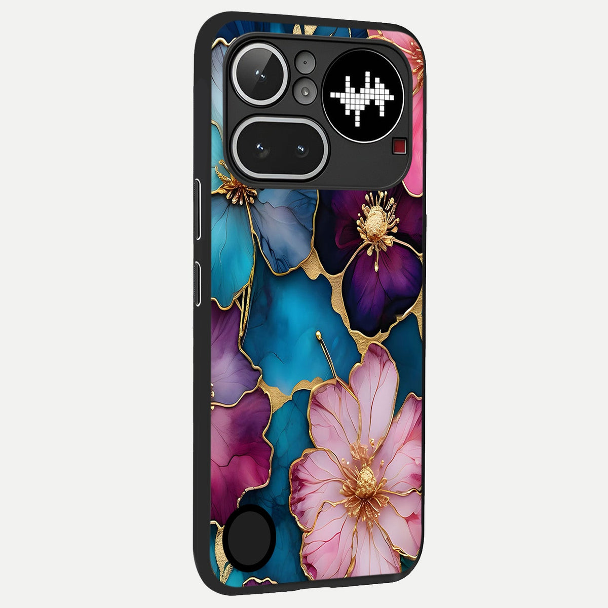  Sparkle Floral back cover For Nothing Phone 4A Pro slim fit glass case with vibrant aesthetic design