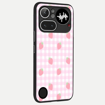  Strawberry Picnic Love back cover For Nothing Phone 4A Pro slim fit glass case with vibrant aesthetic design