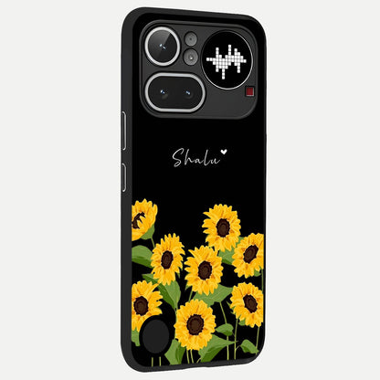  Sunflower Sky Bloom back cover For Nothing Phone 4A Pro slim fit glass case with vibrant aesthetic design