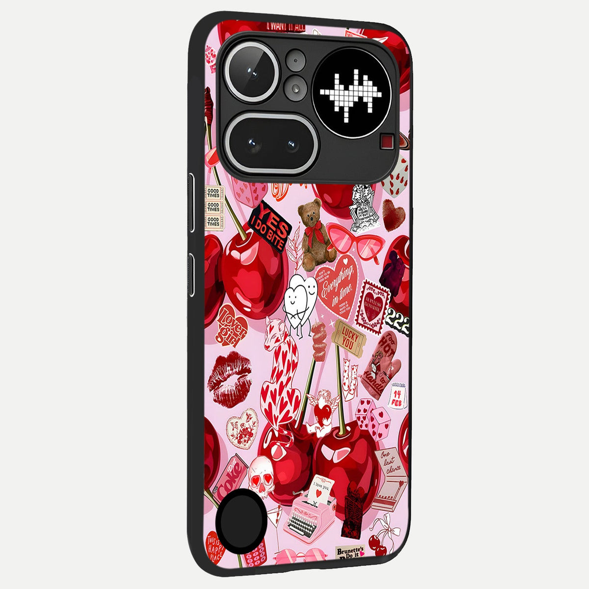  Sweet Cherry Chaos back cover For Nothing Phone 4A Pro slim fit glass case with vibrant aesthetic design