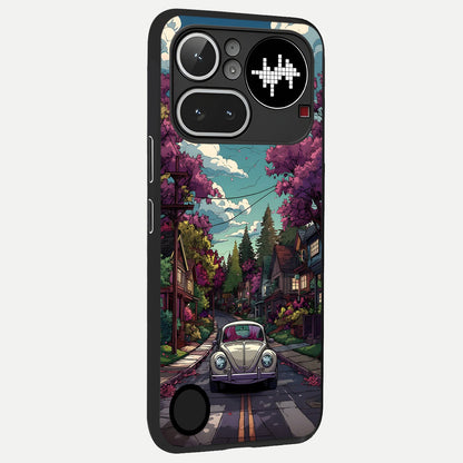  Vintage Street Drive back cover For Nothing Phone 4A Pro slim fit glass case with vibrant aesthetic design