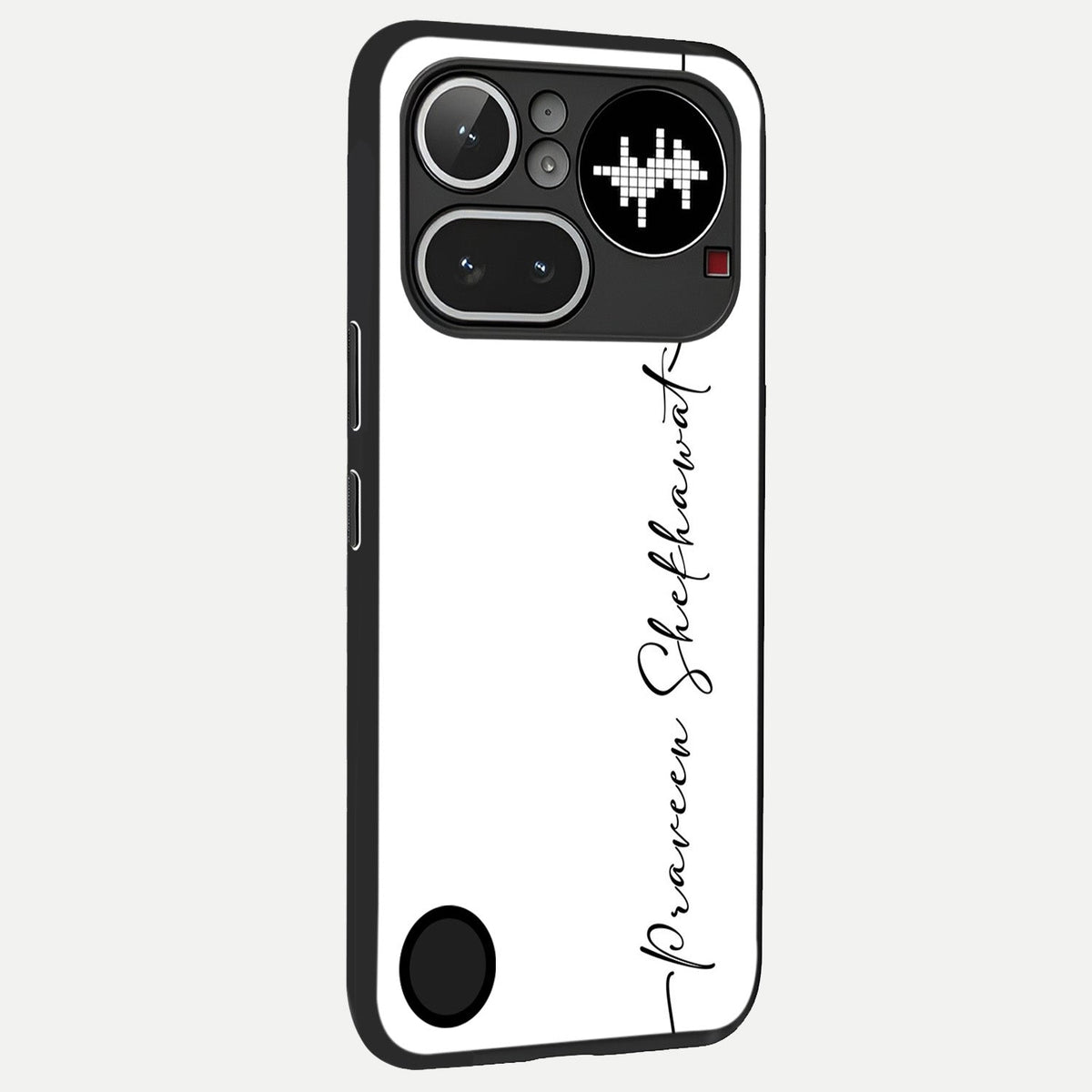  White Tune Custom Name back cover For Nothing Phone 4A Pro slim fit personalized glass case with aesthetic design