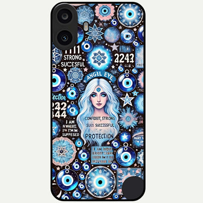  Angel Aura Shield Glass Case For CMF Phone 1 back cover – full design glossy printed glass finish