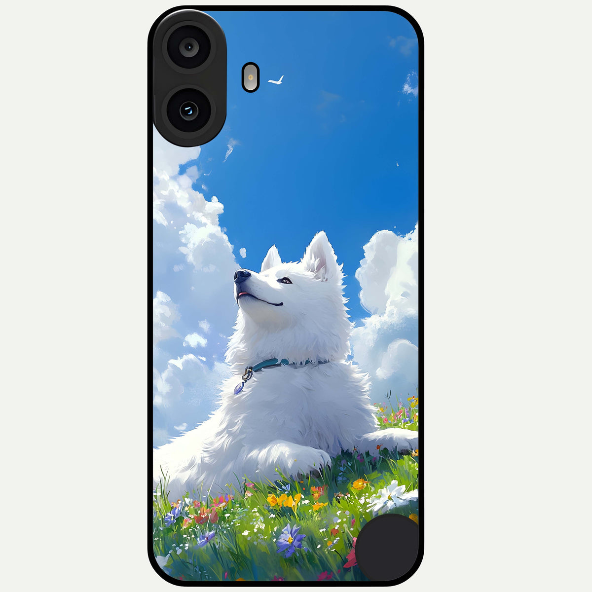  Blissful Cloud Pup Glass Case For CMF Phone 1 back cover – full design glossy printed glass finish