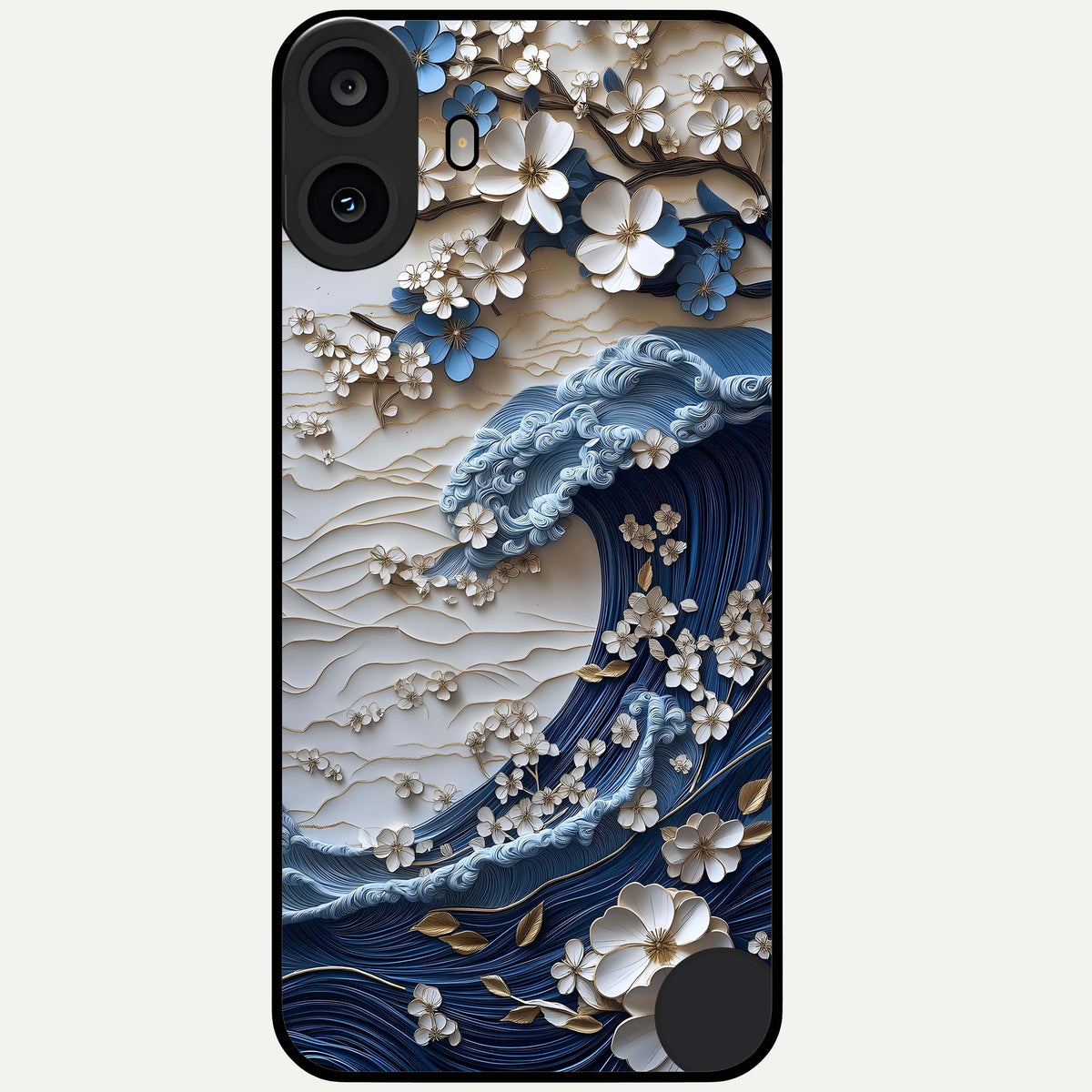  Blossom Wave Art Glass Case For CMF Phone 1 back cover – full design glossy printed glass finish