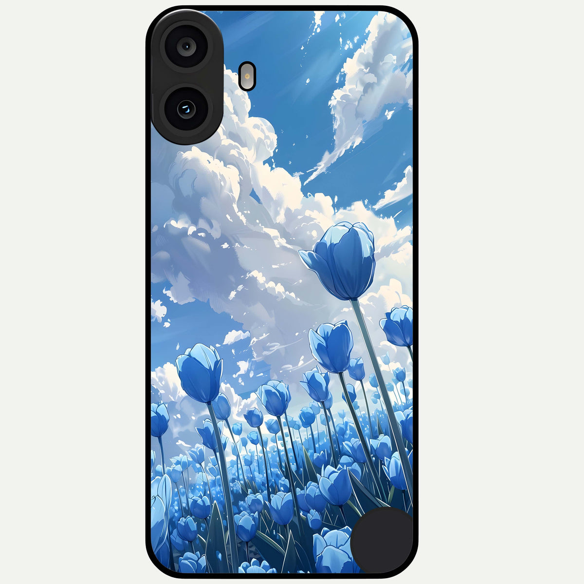  Blue Tulip Clouds Glass Case For CMF Phone 1 back cover – full design glossy printed glass finish