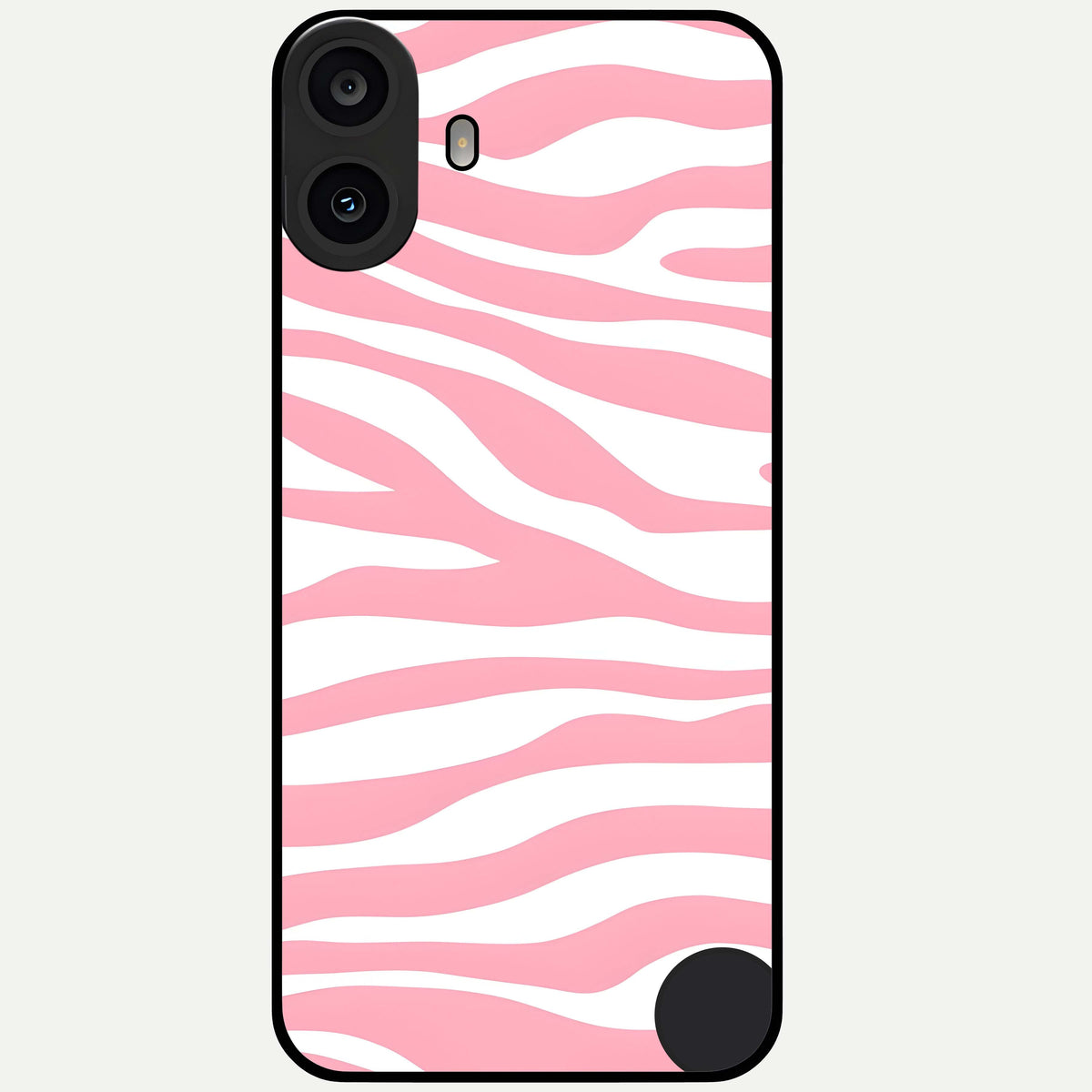 Blush Zebra Flow Glass Case For CMF Phone 1 back cover – full design glossy printed glass finish