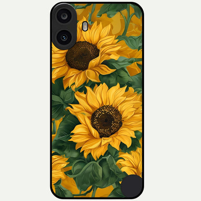  Bright Sunflower Bloom Glass Case For CMF Phone 1 back cover – full design glossy printed glass finish