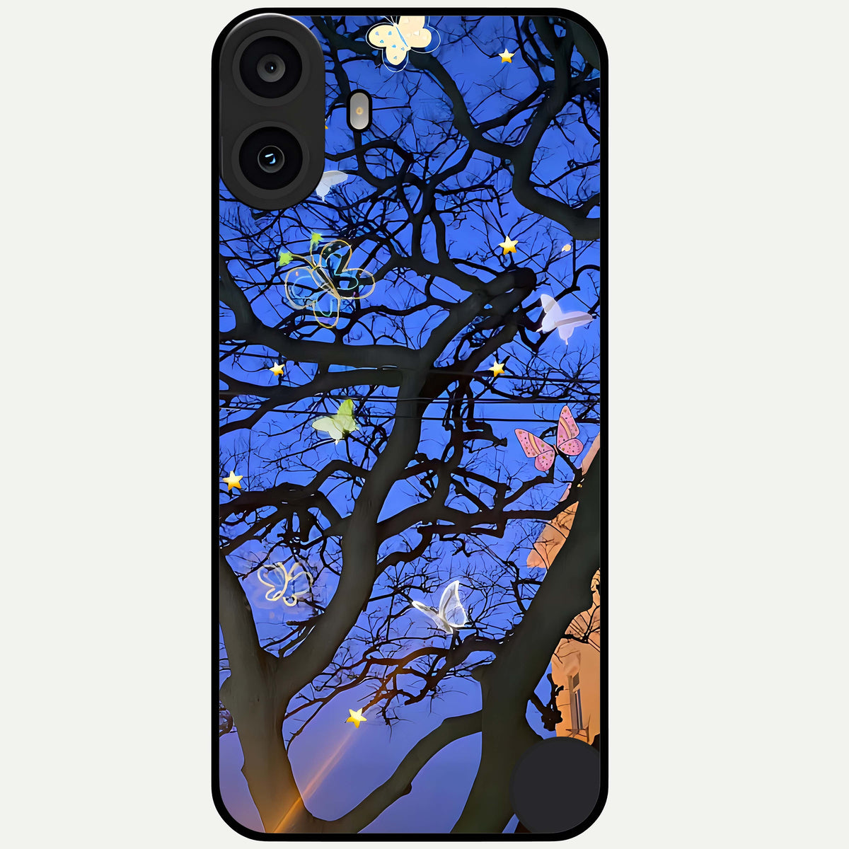  Butterfly Night Magic Glass Case For CMF Phone 1 back cover – full design glossy printed glass finish