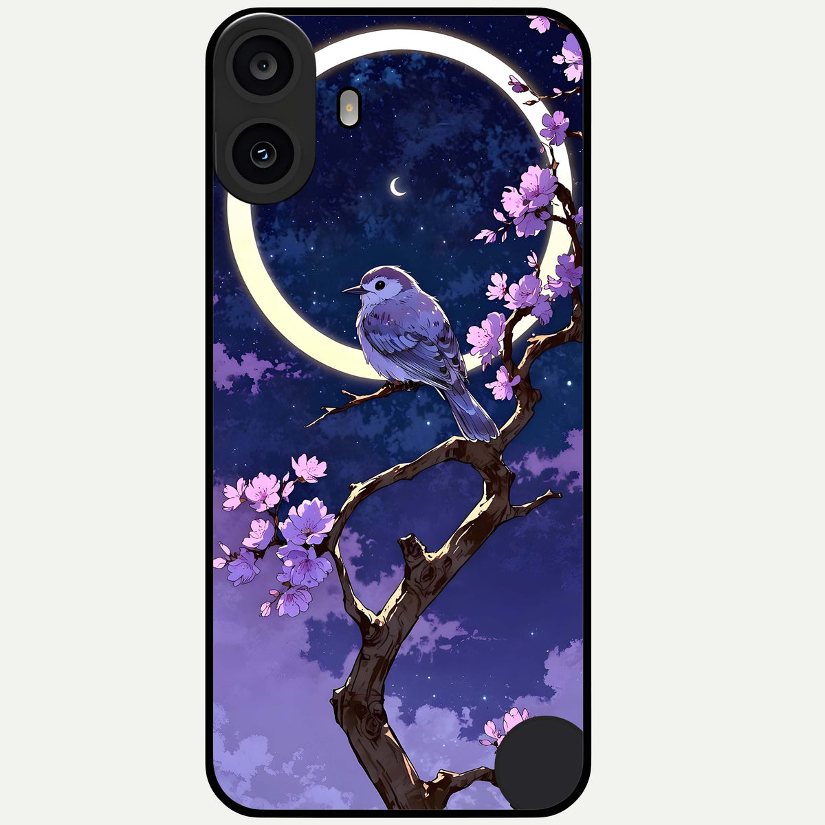 Celestial Bird Blossom Glass Case For CMF Phone 1 back cover – full design glossy printed glass finish