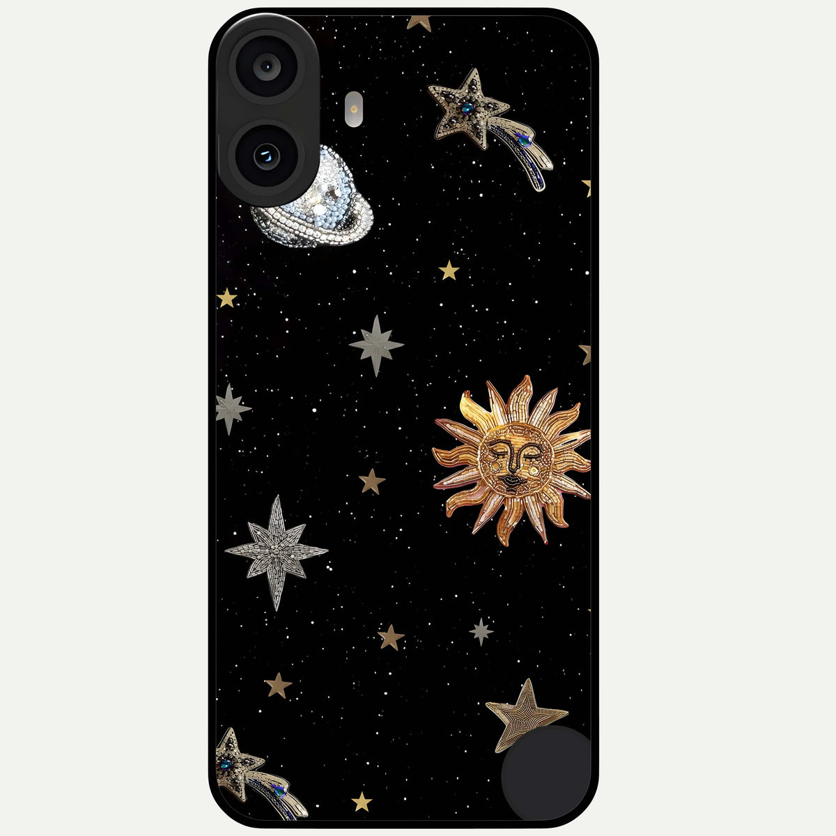  Celestial Moon With Stars Glass Case For CMF Phone 1 back cover – full design glossy printed glass finish