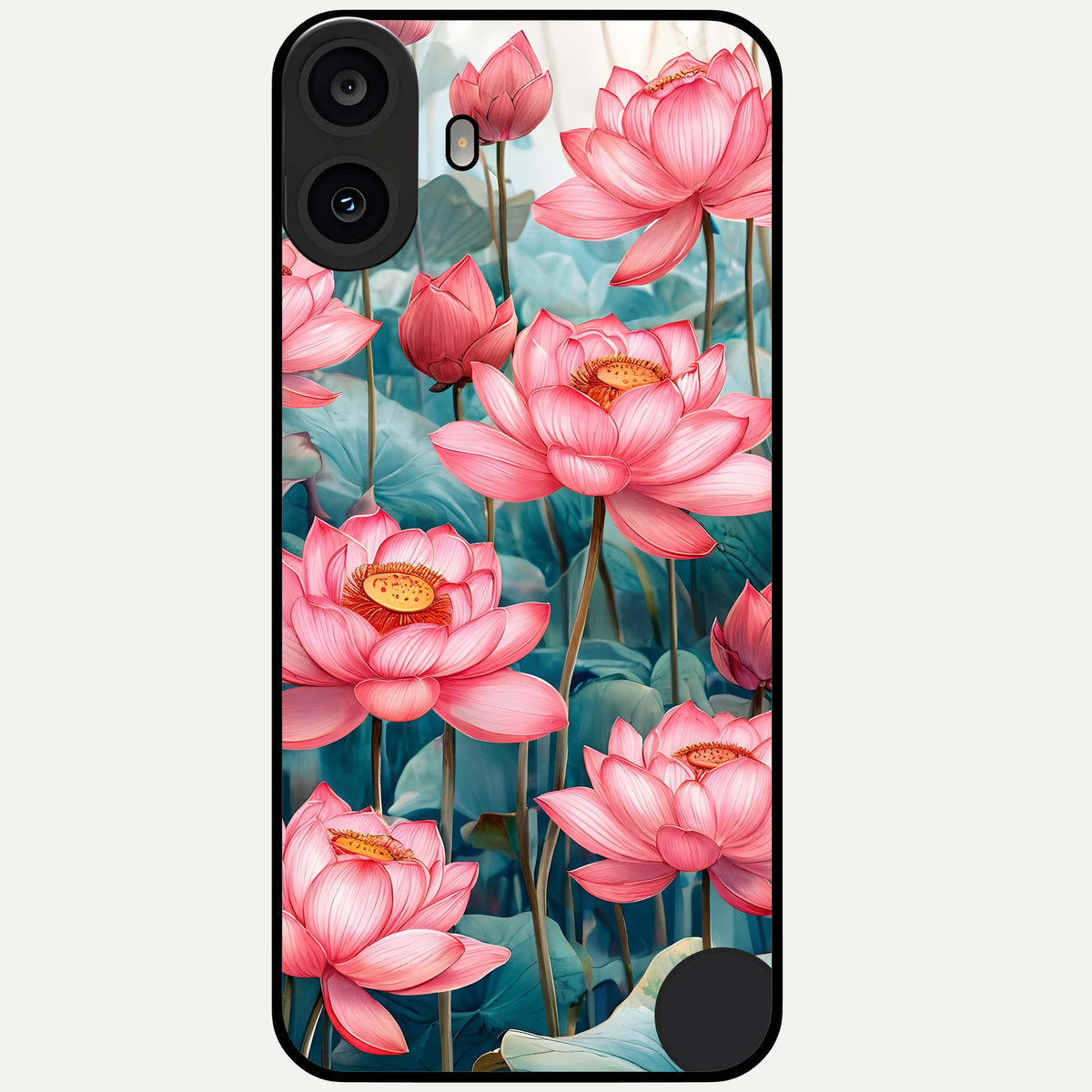  Celestial Pink Lotus Glass Case For CMF Phone 1 back cover – full design glossy printed glass finish
