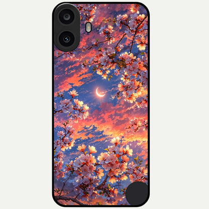  Celestial Sakura Sunset Glass Case For CMF Phone 1 back cover – full design glossy printed glass finish