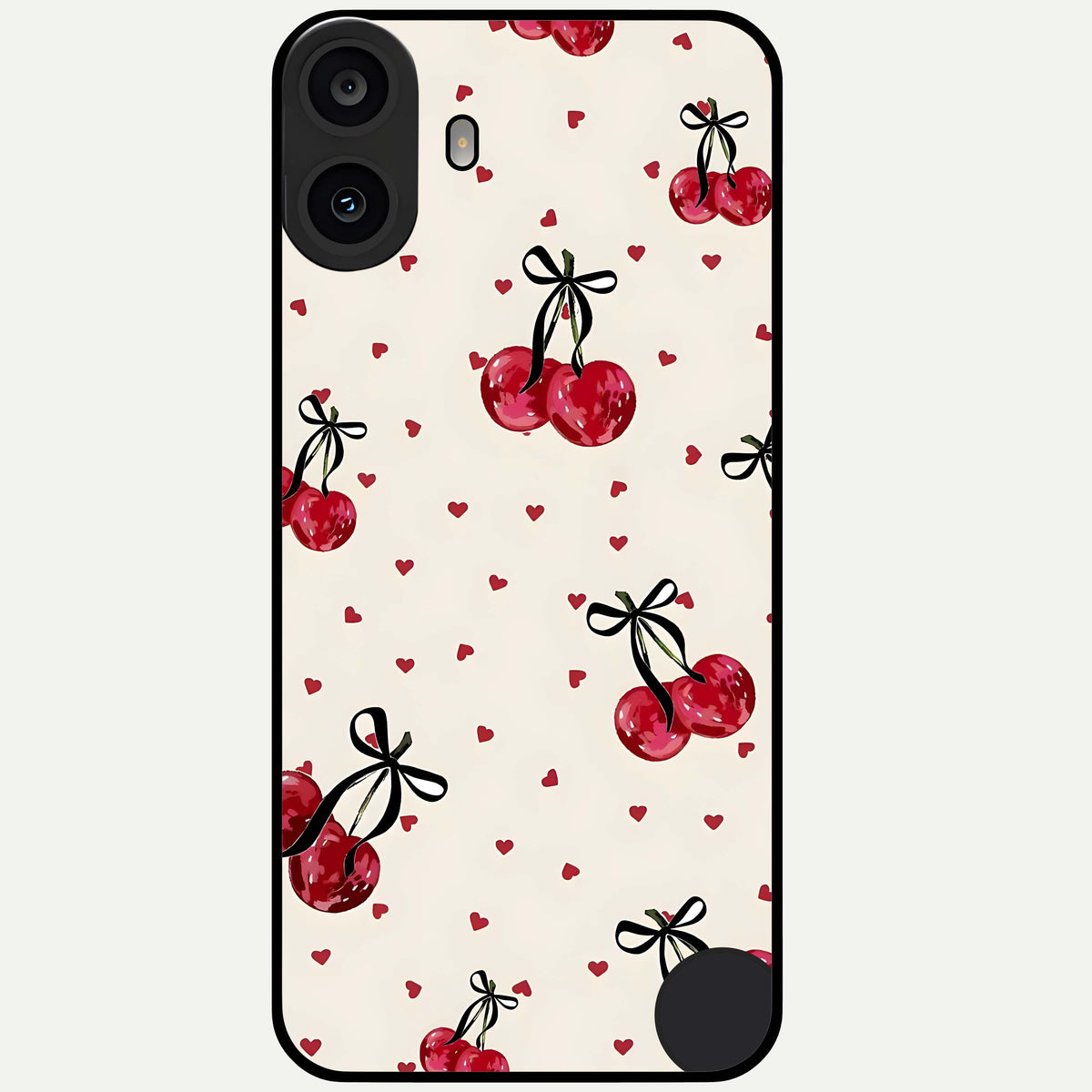  Cherry Heart Bow Glass Case For CMF Phone 1 back cover – full design glossy printed glass finish