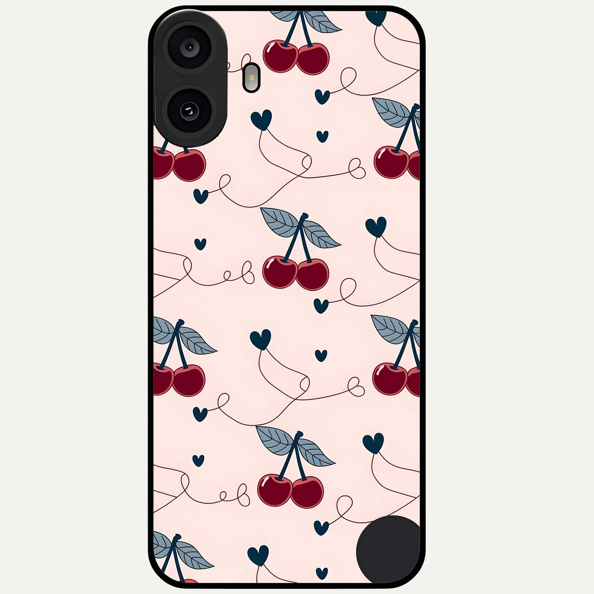 Cherry Heart Line Glass Case For CMF Phone 1 back cover – full design glossy printed glass finish