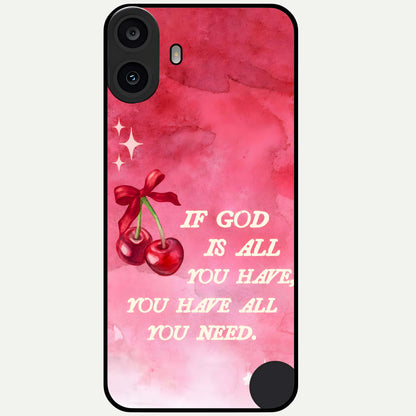  Cherry Quote Glass Case For CMF Phone 1 back cover – full design glossy printed glass finish