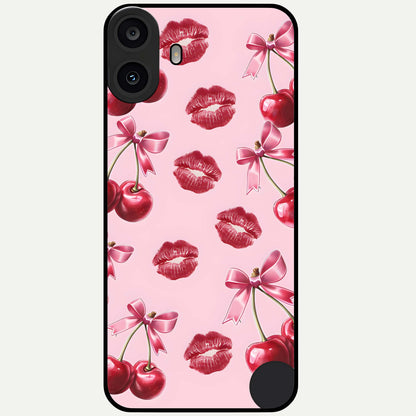  Cherry With Lips Glass Case For CMF Phone 1 back cover – full design glossy printed glass finish