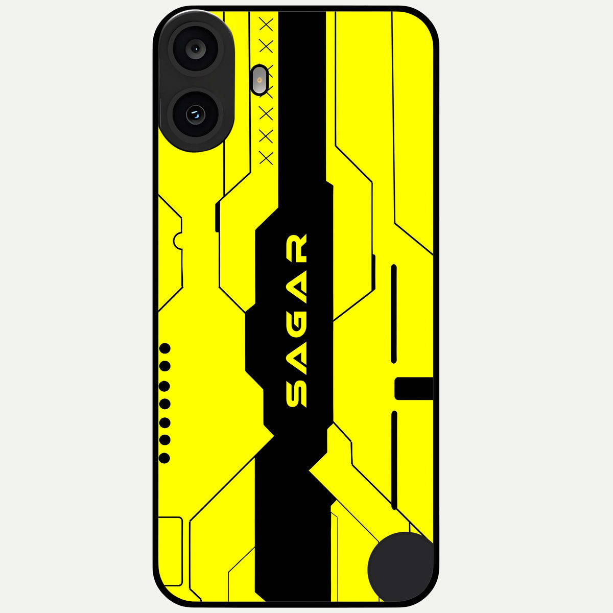  Circuit CYBERPUNK Custom Name Glass Case For CMF Phone 1 back cover – full design glossy printed glass finish