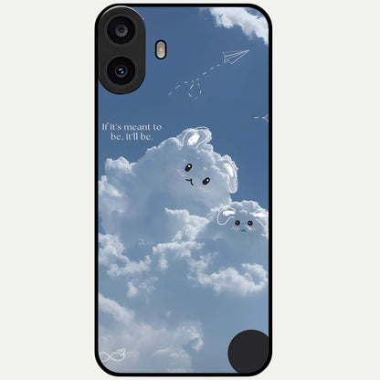  Cloud Bunny Dreams Glass Case For CMF Phone 1 back cover – full design glossy printed glass finish