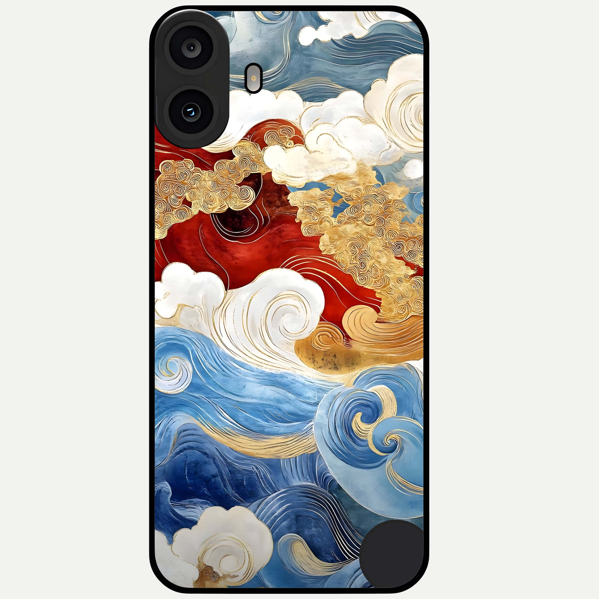  Colored Waves Glass Case For CMF Phone 1 back cover – full design glossy printed glass finish