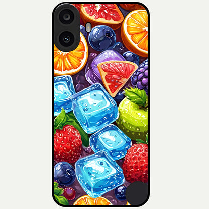  Colorful Fruits with Ice Glass Case For CMF Phone 1 back cover – full design glossy printed glass finish