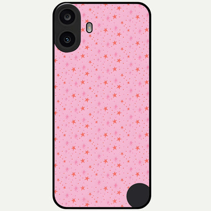  Cosmic Pink Sparkle Glass Case For CMF Phone 1 back cover – full design glossy printed glass finish