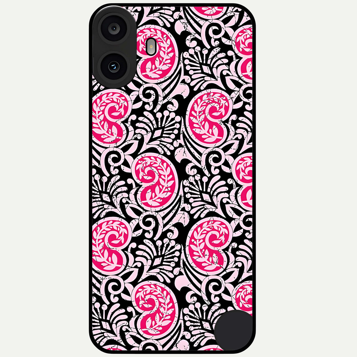  Crimson Paisley Charm Glass Case For CMF Phone 1 back cover – full design glossy printed glass finish