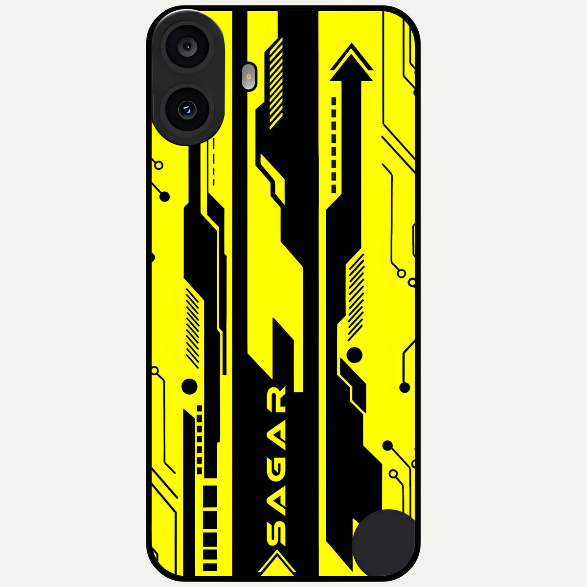  Electric Pulse CYBERPUNK Custom Name Glass Case For CMF Phone 1 back cover – full design glossy printed glass finish