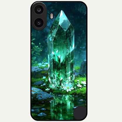  Emerald Light Crystal Glass Case For CMF Phone 1 back cover – full design glossy printed glass finish