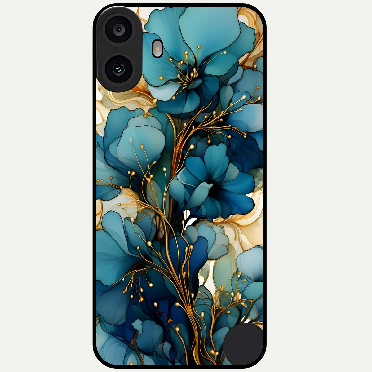  Golden Bloom Symphony Glass Case For CMF Phone 1 back cover – full design glossy printed glass finish