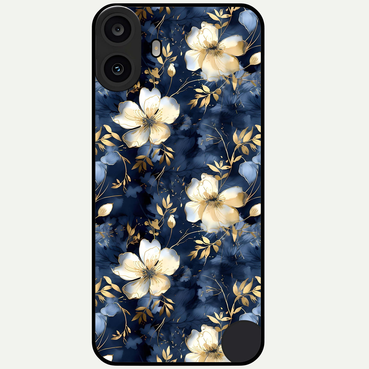  Golden Midnight Bloom Glass Case For CMF Phone 1 back cover – full design glossy printed glass finish