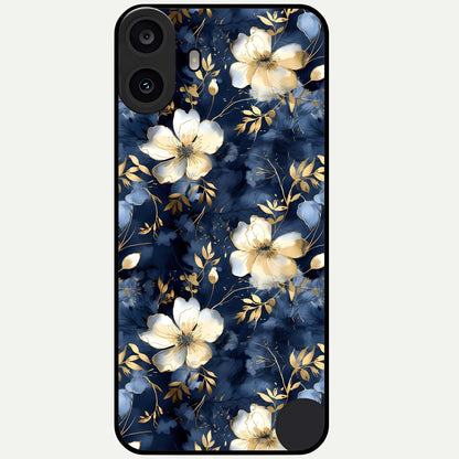 Golden Midnight Bloom Glass Case For CMF Phone 1 back cover – full design glossy printed glass finish