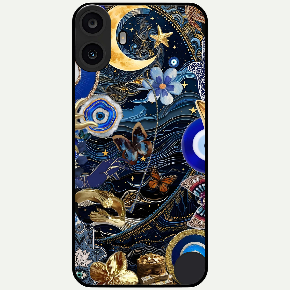  Golden Moon Magic Glass Case For CMF Phone 1 back cover – full design glossy printed glass finish