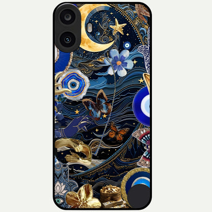  Golden Moon Magic Glass Case For CMF Phone 1 back cover – full design glossy printed glass finish