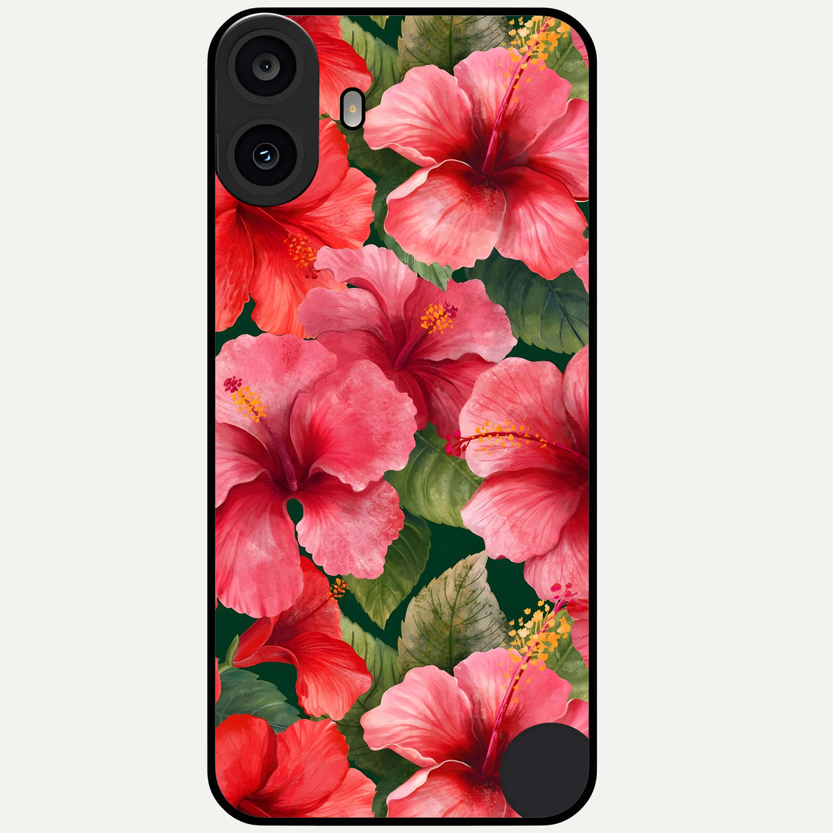  Hibiscus Pattern Glass Case For CMF Phone 1 back cover – full design glossy printed glass finish