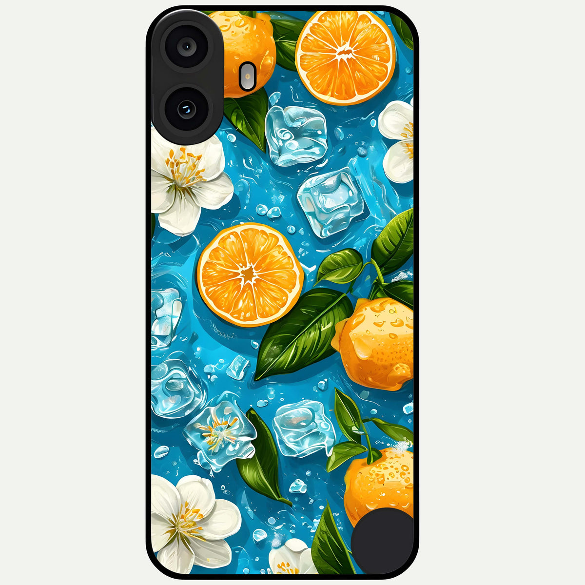  Ice Cube With Orange Glass Case For CMF Phone 1 back cover – full design glossy printed glass finish