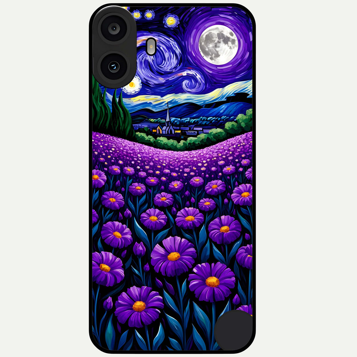  Lavender Moon Field Glass Case For CMF Phone 1 back cover – full design glossy printed glass finish