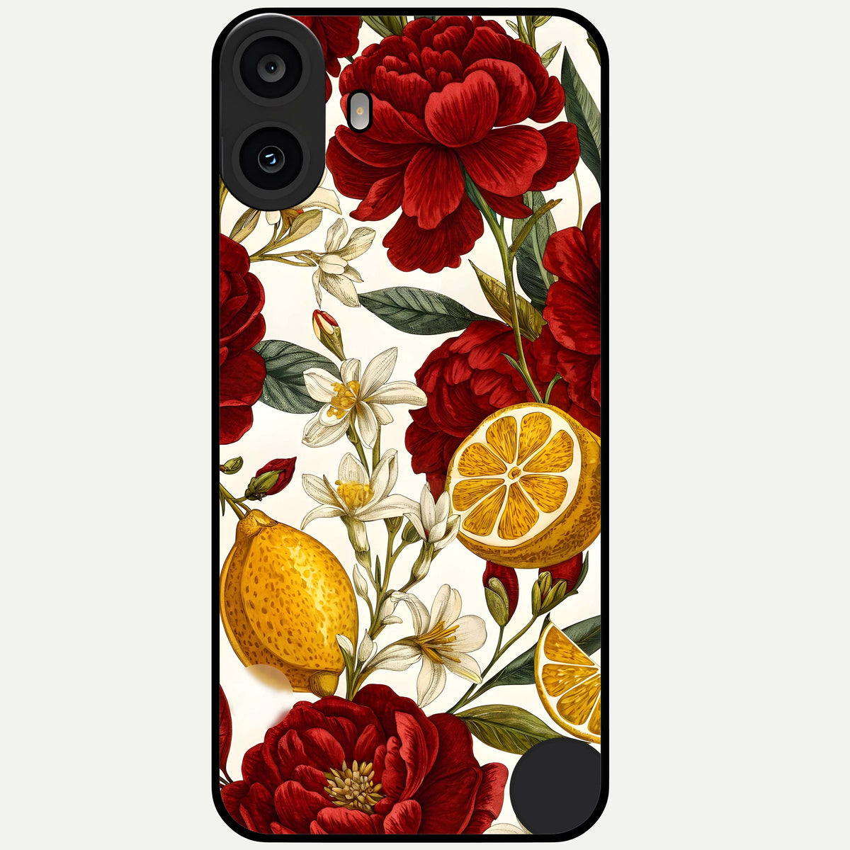  Lemon Rose Charm Glass Case For CMF Phone 1 back cover – full design glossy printed glass finish