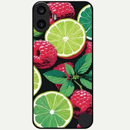  Lime and Raspberry Pattern Glass Case For CMF Phone 1 back cover – full design glossy printed glass finish