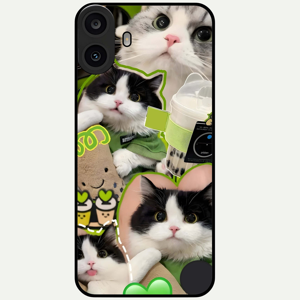  Matcha Cats Mood Glass Case For CMF Phone 1 back cover – full design glossy printed glass finish
