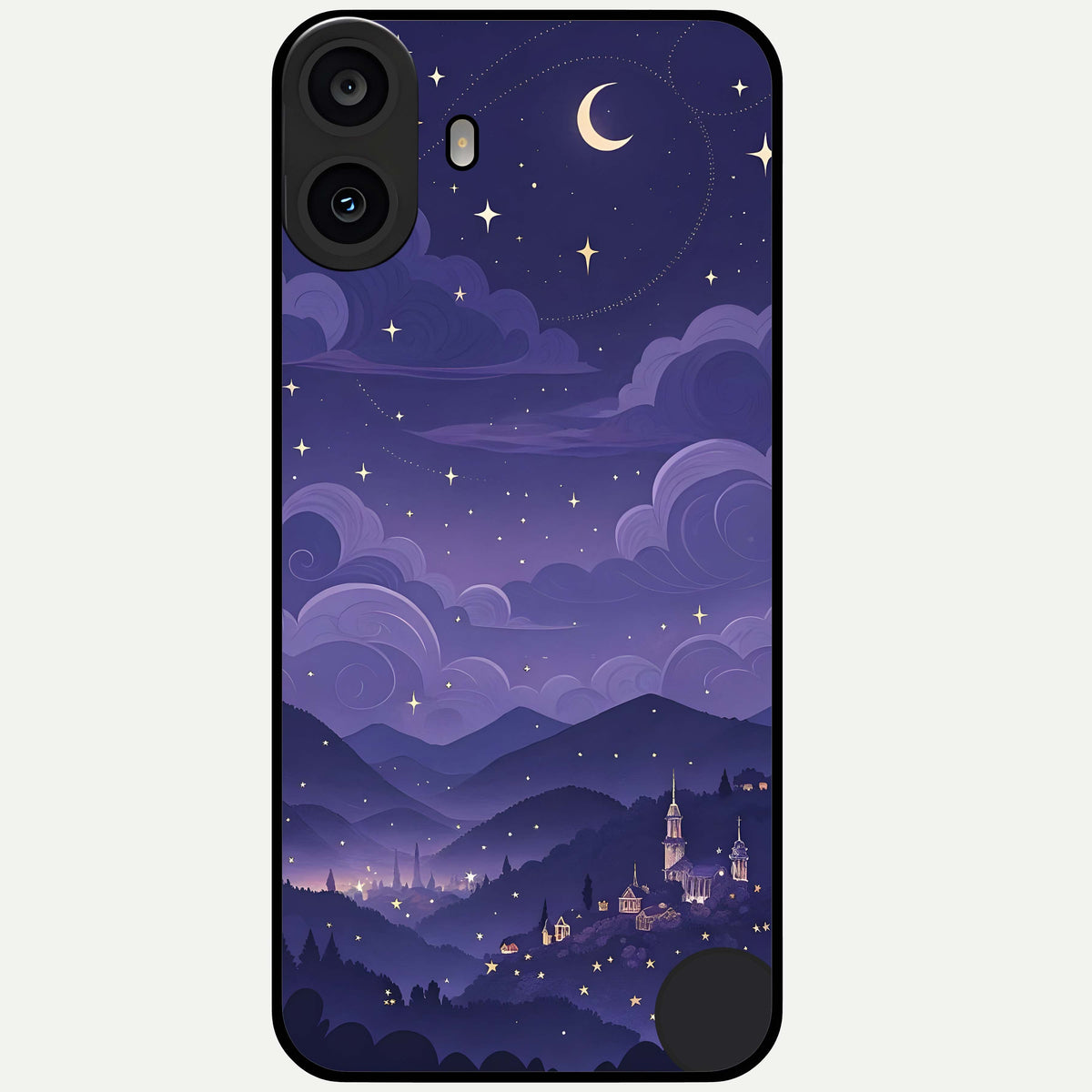  Minimal Night View Glass Case For CMF Phone 1 back cover – full design glossy printed glass finish