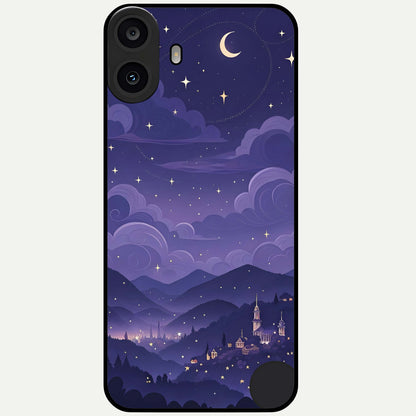  Minimal Night View Glass Case For CMF Phone 1 back cover – full design glossy printed glass finish