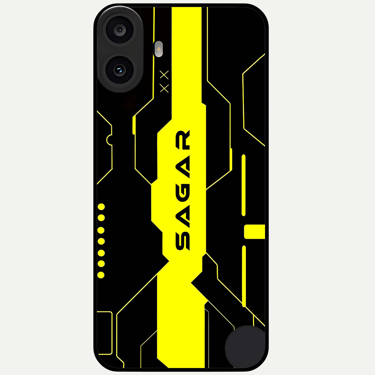  Neon CYBERPUNK Custom Name Glass Case For CMF Phone 1 back cover – full design glossy printed glass finish