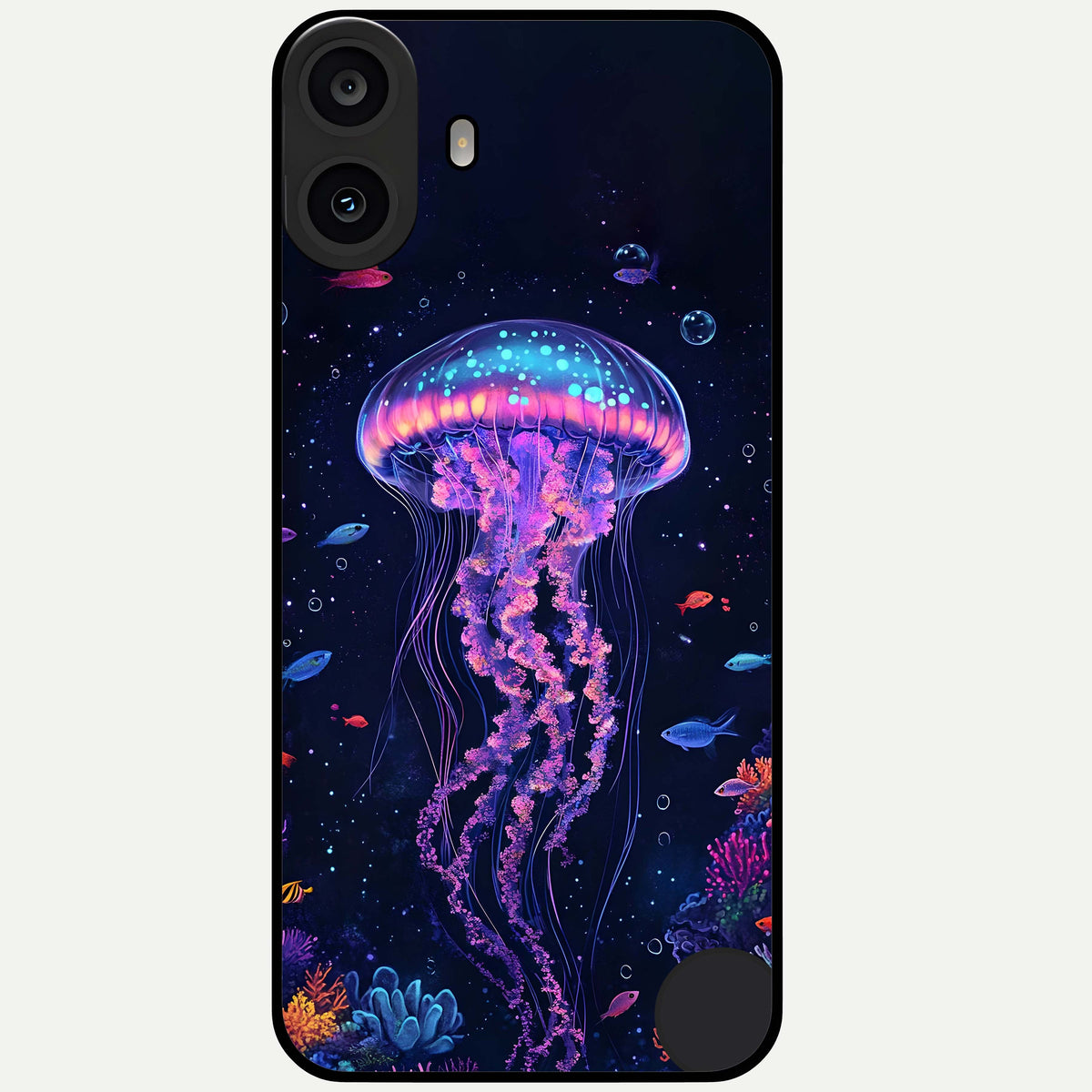  Neon Jellyfish Glass Case For CMF Phone 1 back cover – full design glossy printed glass finish