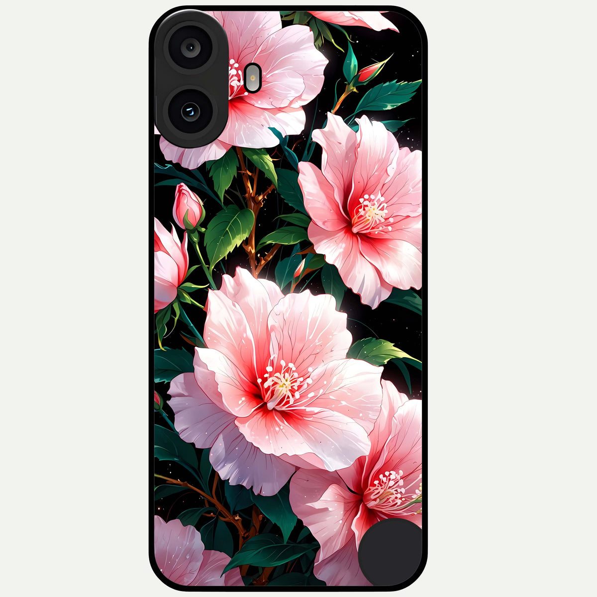  Peach Flower Glass Case For CMF Phone 1 back cover – full design glossy printed glass finish
