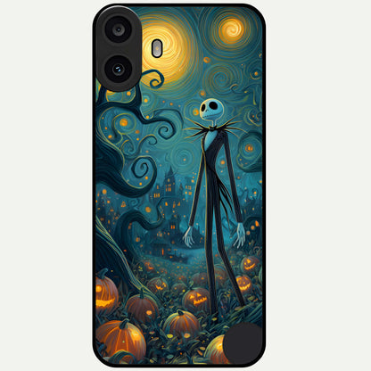  Pumpkin Moon Night Glass Case For CMF Phone 1 back cover – full design glossy printed glass finish