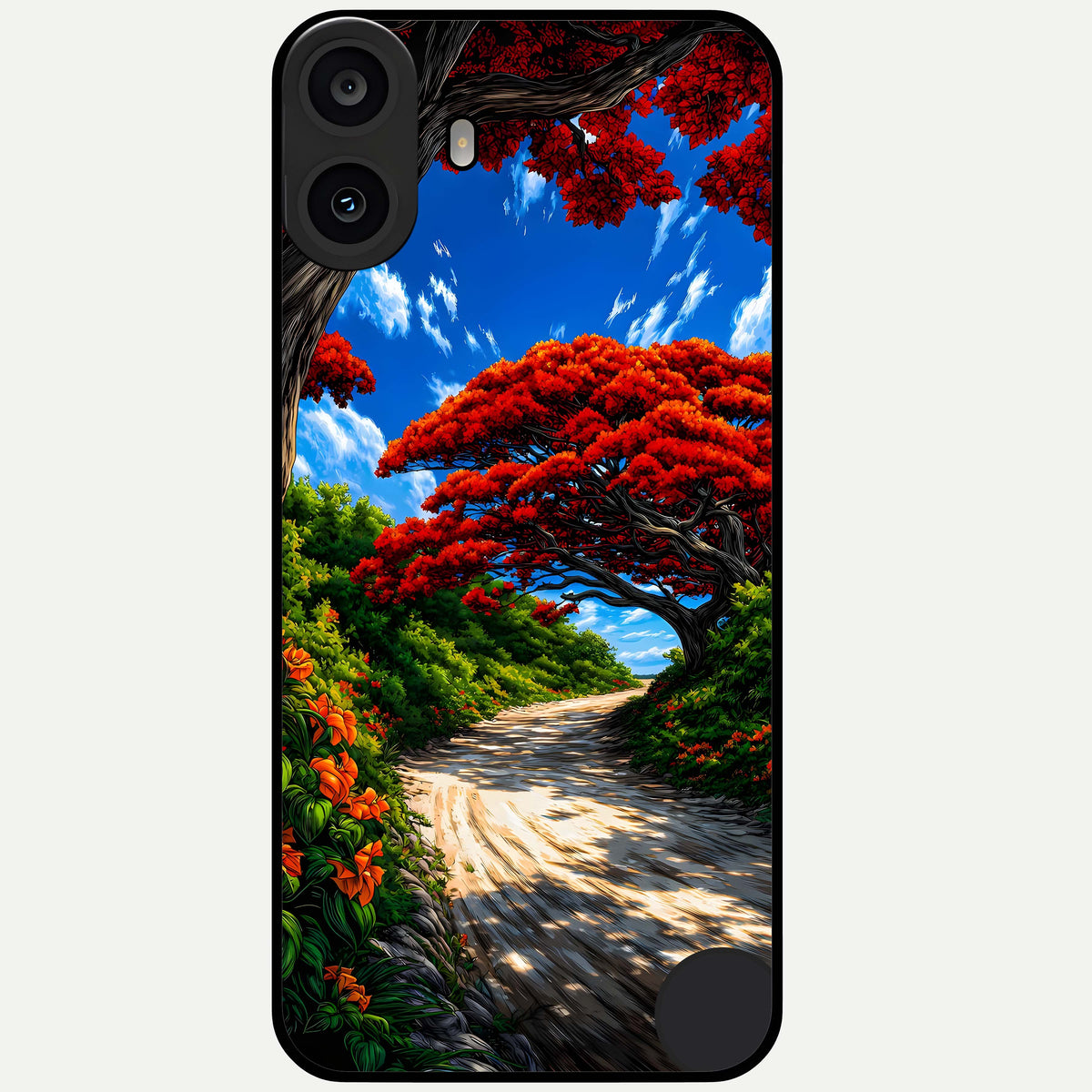  Red Trees Pathway Glass Case For CMF Phone 1 back cover – full design glossy printed glass finish